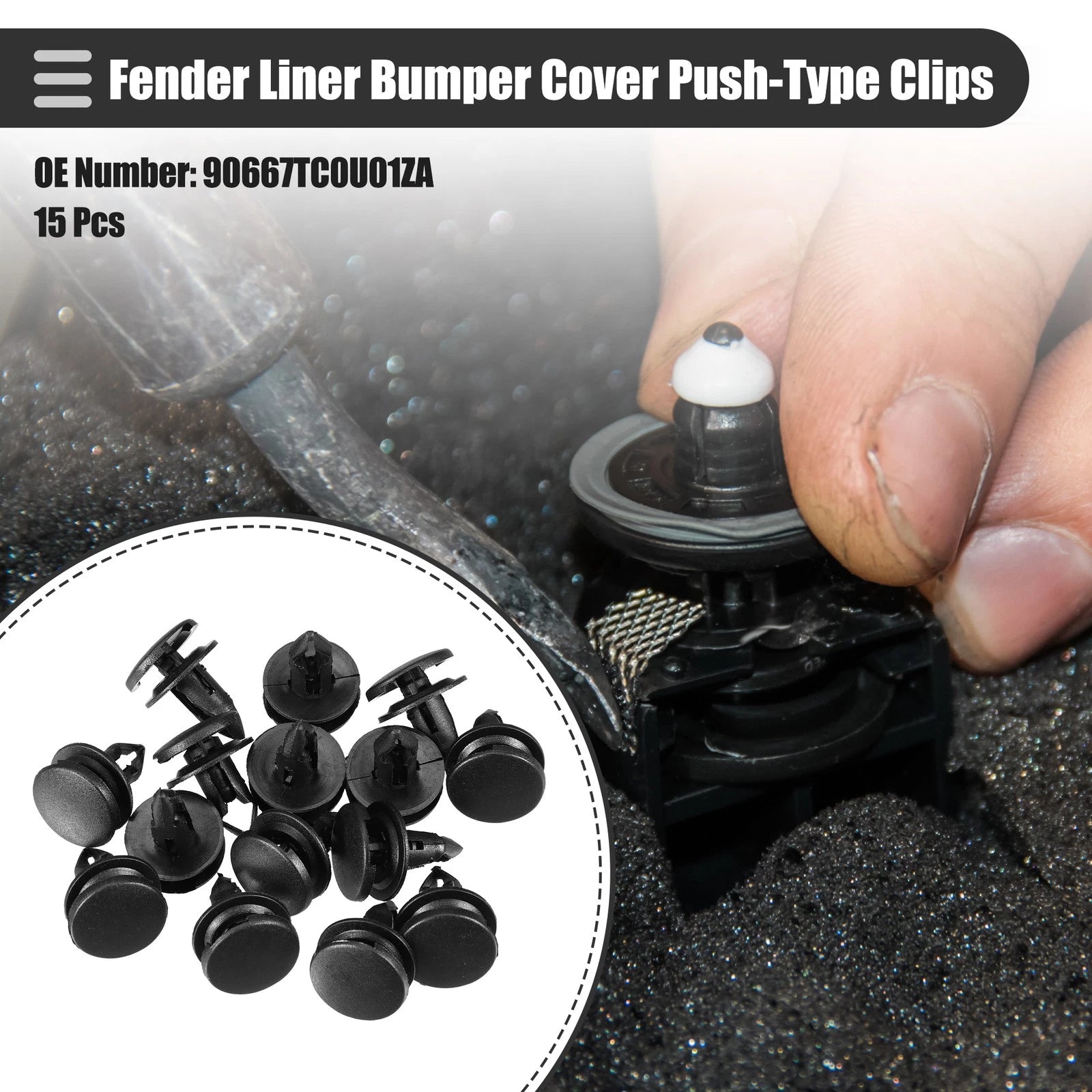 Fender Liner Bumper Cover Push Type Clips 15 Pack for Honda (2006–2020)