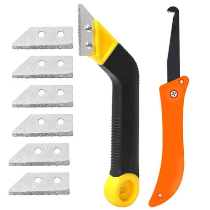 Grouting Tool Set with 6 Blades for Efficient Tile Grout Removal