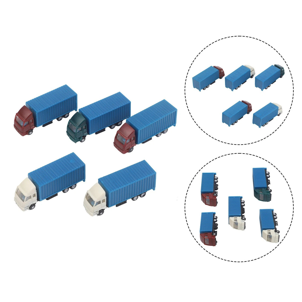 5X Miniature Container Truck Model for N Gauge Diorama Accessories