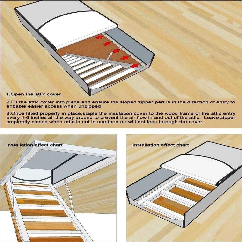 Thermal Insulation Cover for Attic Stairs (138x64x28cm)