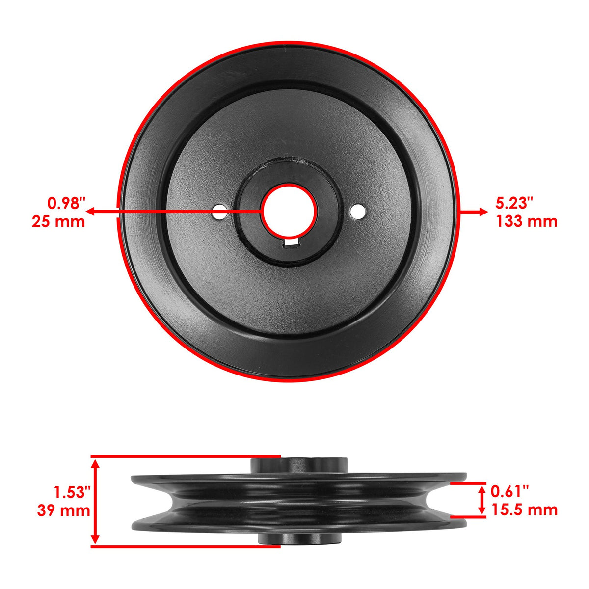 Deck Spindle with Pulley Replacement for Snapper Pro 48 52 Inch (S120–S125XT)