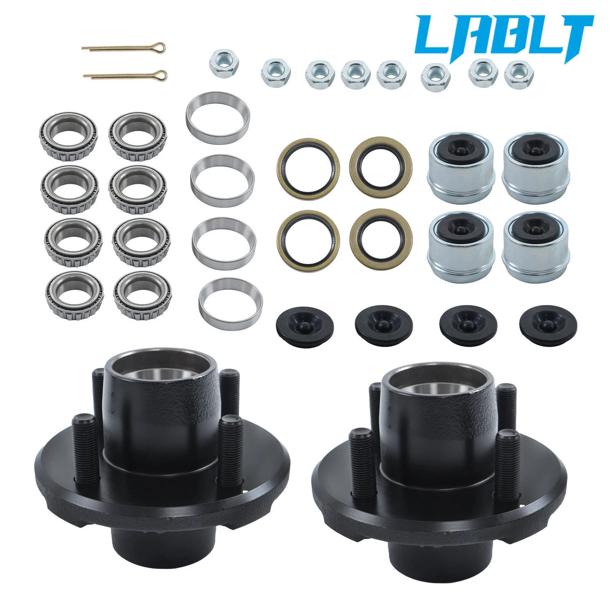 Set of 2 Trailer Axle Kits for 2000lbs Trailers (4 on 4" Bolt Hub)