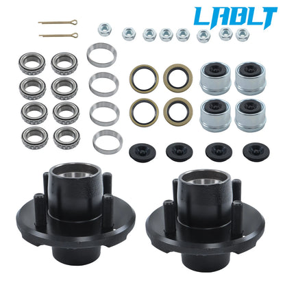 Set of 2 Trailer Axle Kits for 2000lbs Trailers (4 on 4" Bolt Hub)