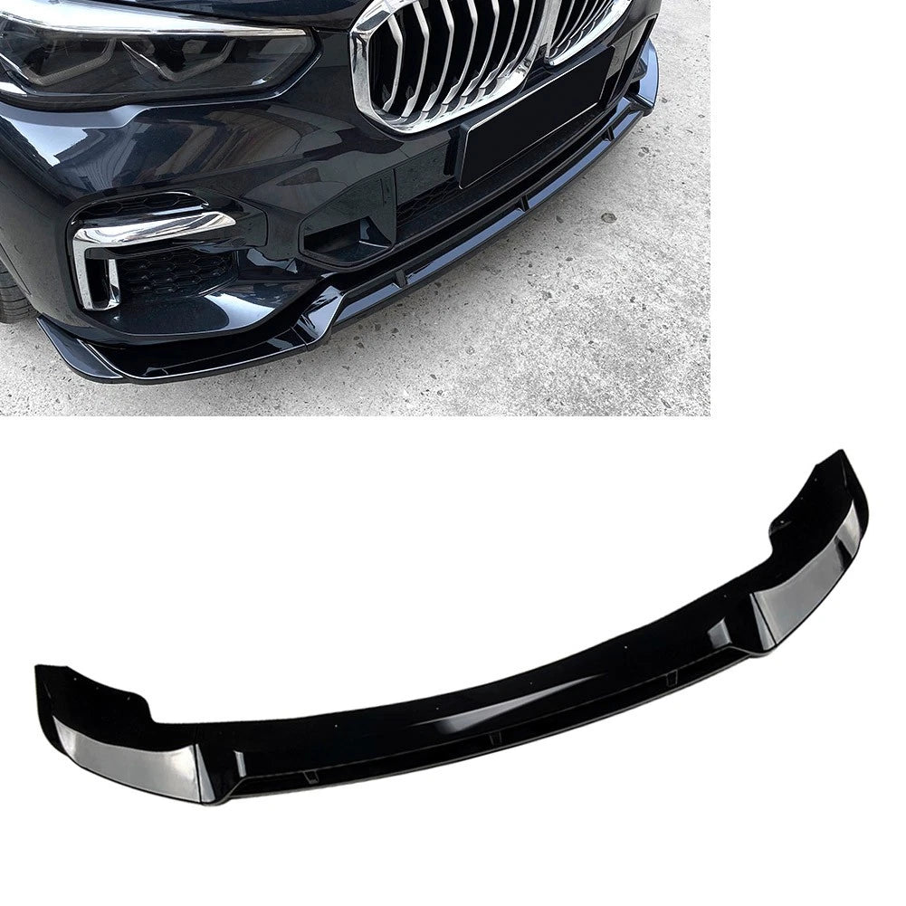 3X ABS Bright Black Front Bumper Spoiler Lip for BMW X5 G05 (2019–2022)
