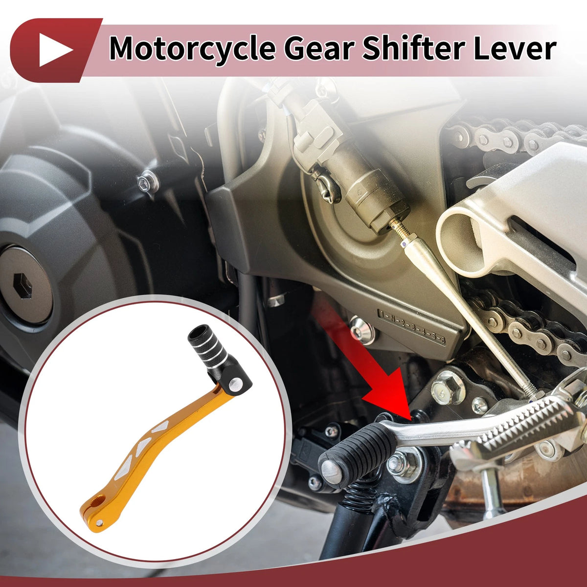 Folding Gear Shifter Lever for Yamaha TTR 50 (2003–2023) Gold/Black