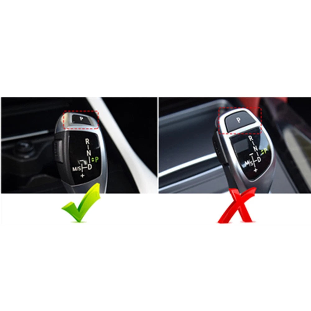 Black Gear Shift Knob P Button Cover For BMW 1 2 3 4 5 6 7 Series X3 X4 X5 X6