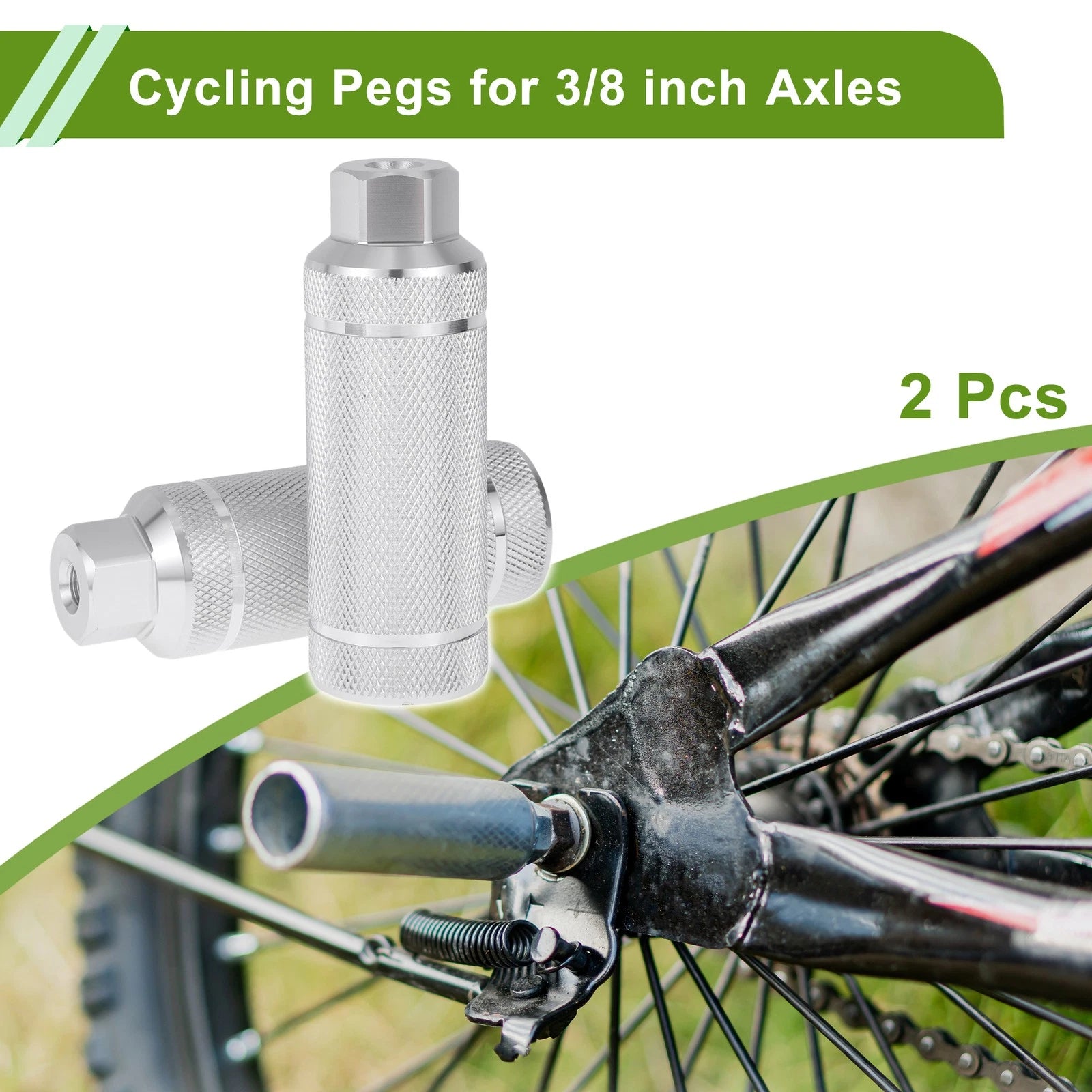 Bike Foot Pegs 110mm Dual Stripes Texture Replacement Set for Bicycle (—)