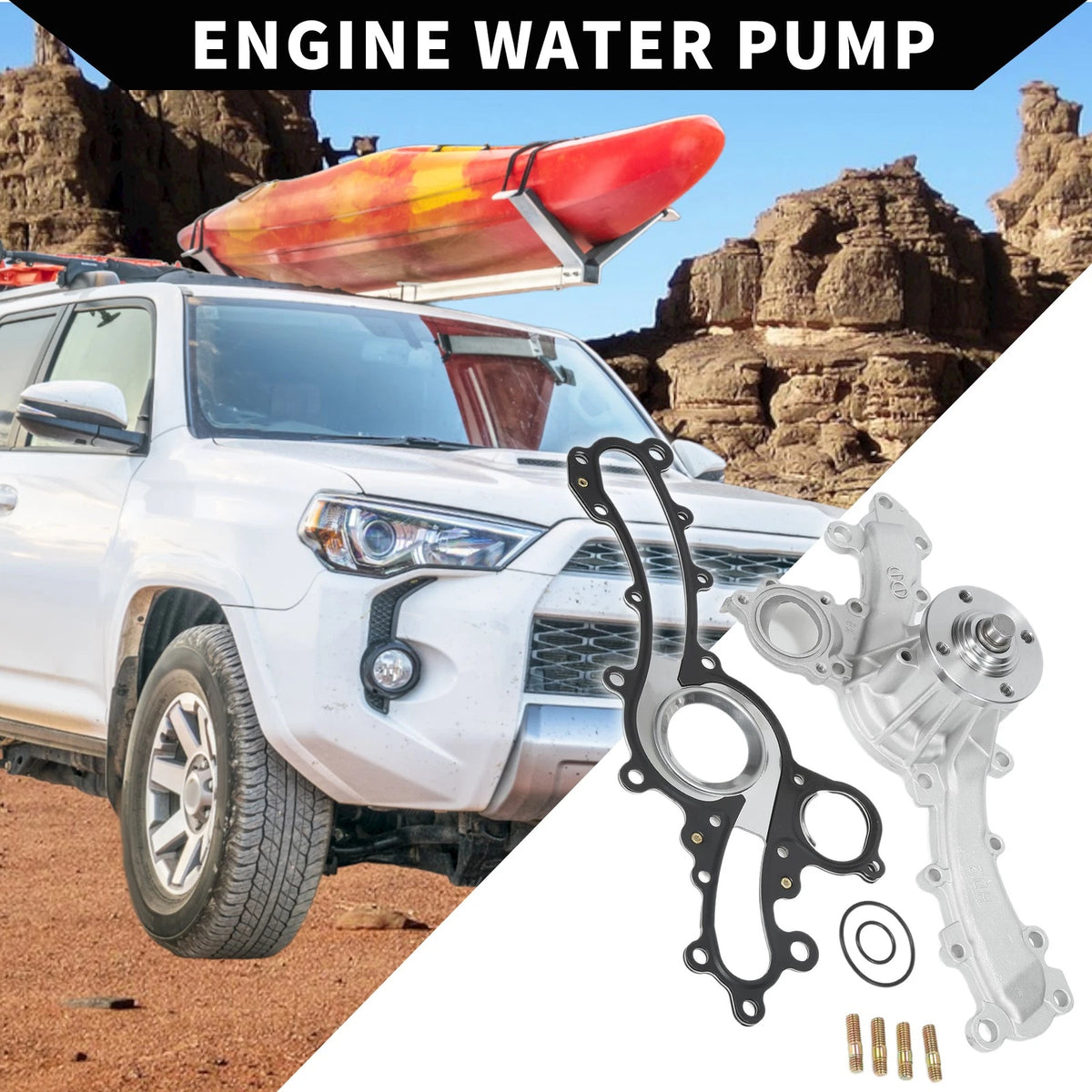 Water Pump Replacement with Gasket Kit for Toyota 4Runner (2010–2022)