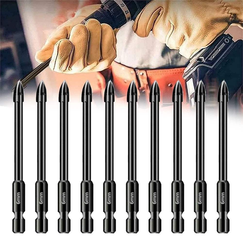 10pcs 6mm Hex Drill Bits for Ceramic Tiles