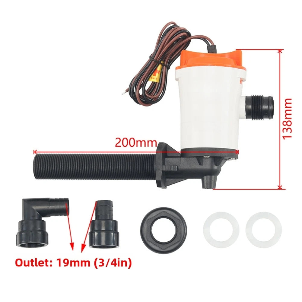 800GPH Submersible Pump for Livewell Aeration Systems (12V DC)