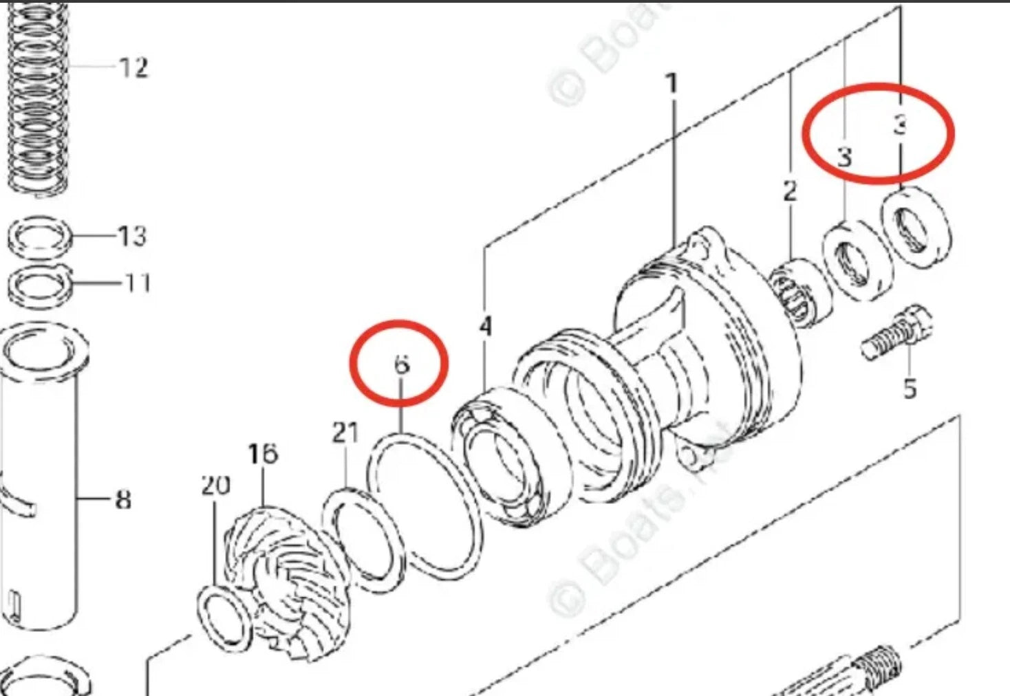 Lower Unit Seal Kit for Suzuki DF40 DF40A DF50 DF50A DF60 DF60A (09289-22007)