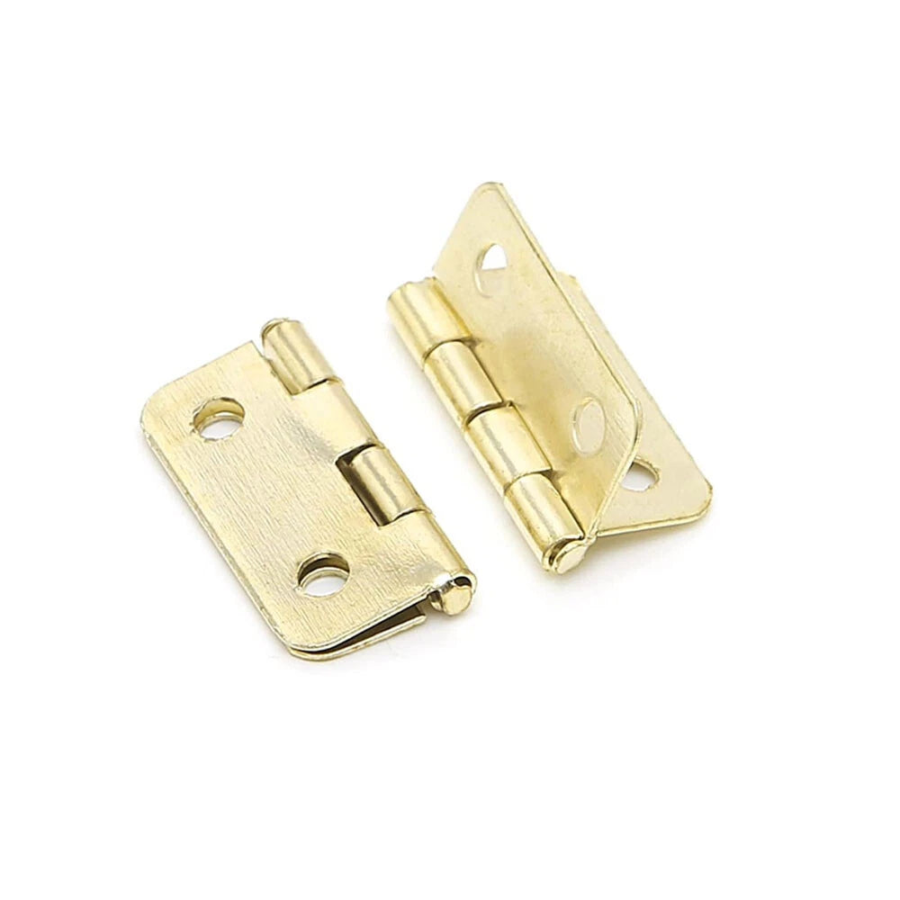 10pcs Antique Mini Hinges for Wooden Box Jewelry Chest Dollhouse (25x18mm) Gold
