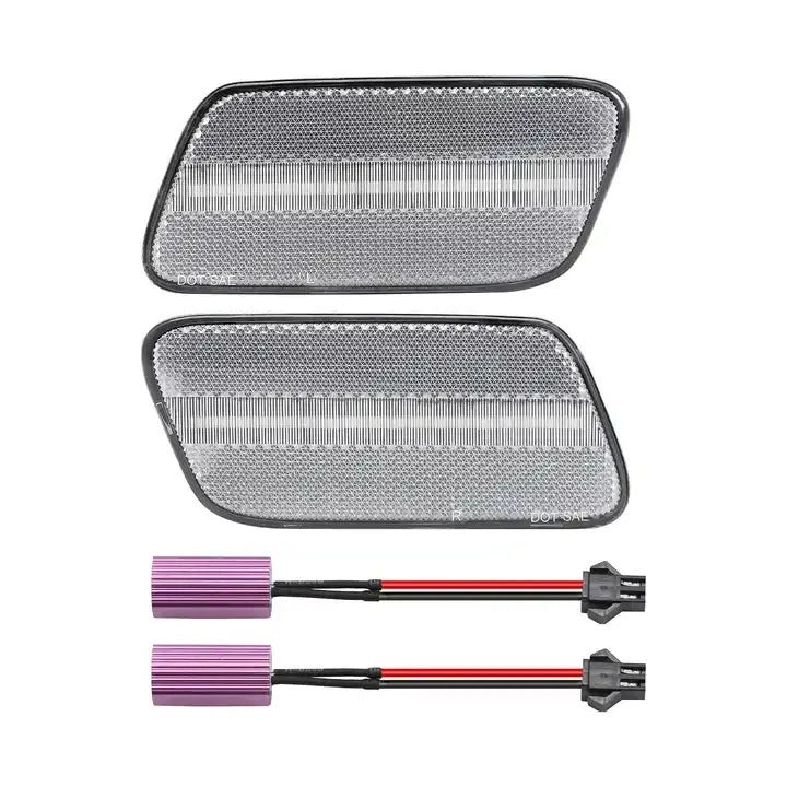 2X Clear LED Bumper Side Marker Lights for Mercedes Benz W210 E-Class (1996–2002)