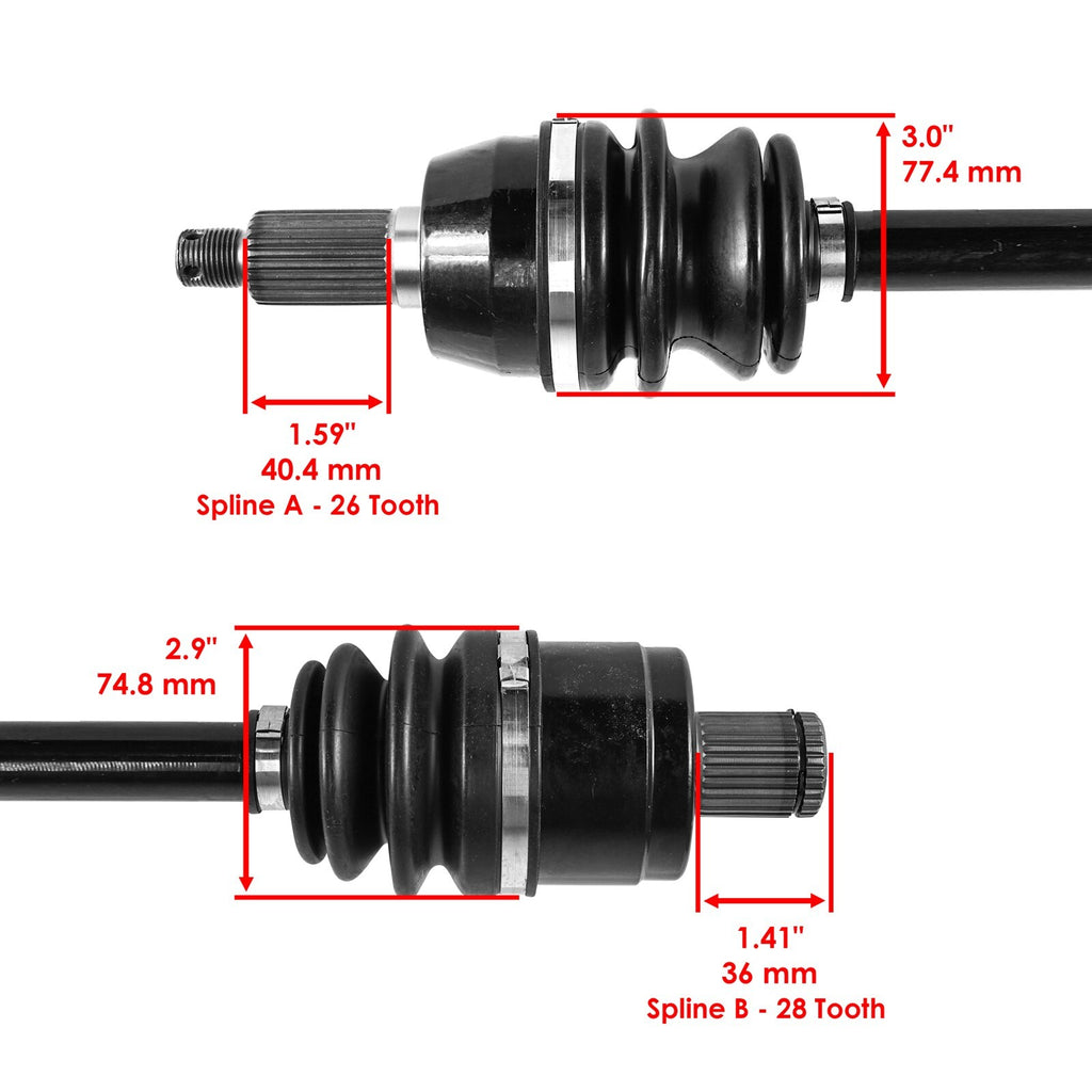 Front and Rear CV Joint Axle Replacement for Polaris Scrambler 1000 MD/Tractor (2016–2017)