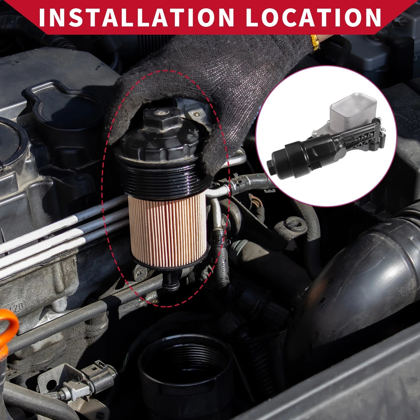 Engine Oil Cooler Filter Housing with Bolt for BMW i8 X2 X1 (2011–2024)