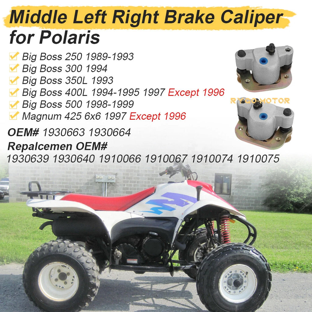 Middle Brake Calipers for Polaris Big Boss 250 300 350L 400L 500 4X6 (1989–1999)