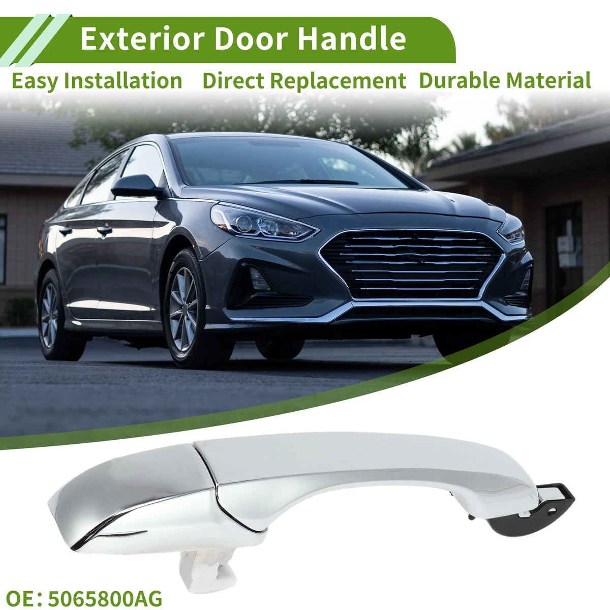 Exterior Door Handle for Chrysler 300 (2005–2010) No.5065800AG Silver Tone Front Right