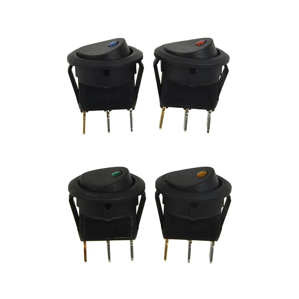 4Pcs 12V Waterproof LED Rocker Switch for Toggle