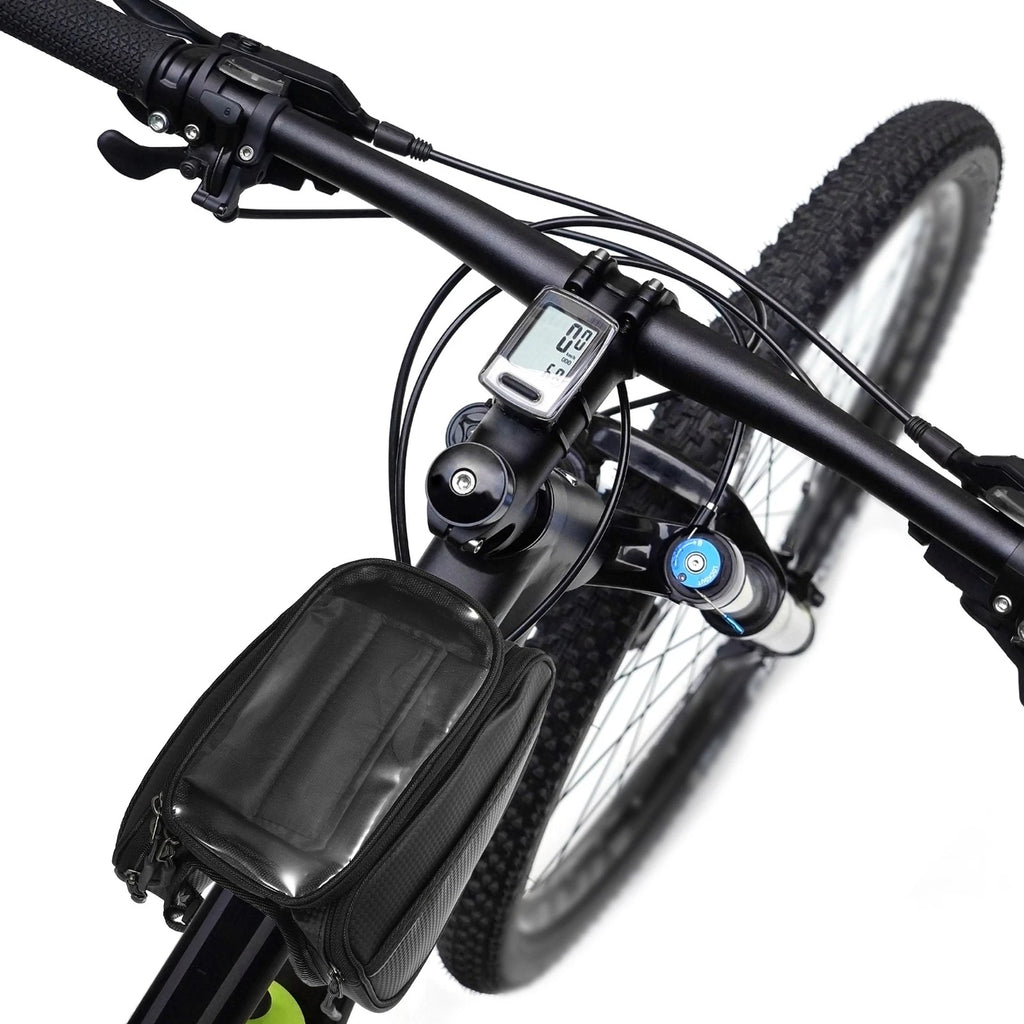Front Frame Bag Replacement Storage Bag with Touch Screen Holder for Bicycle Black