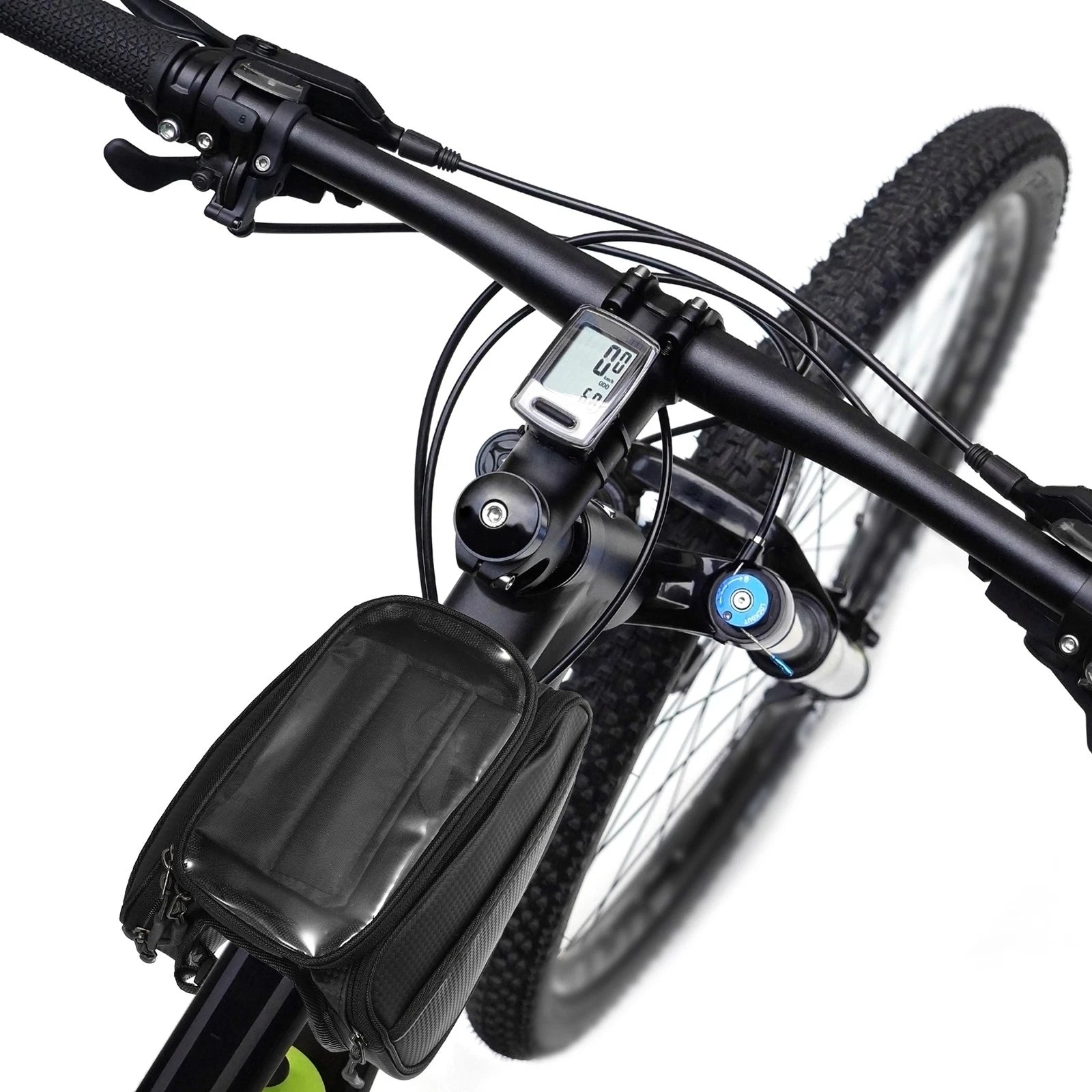 Front Frame Bag Replacement Storage Bag with Touch Screen Holder for Bicycle Black