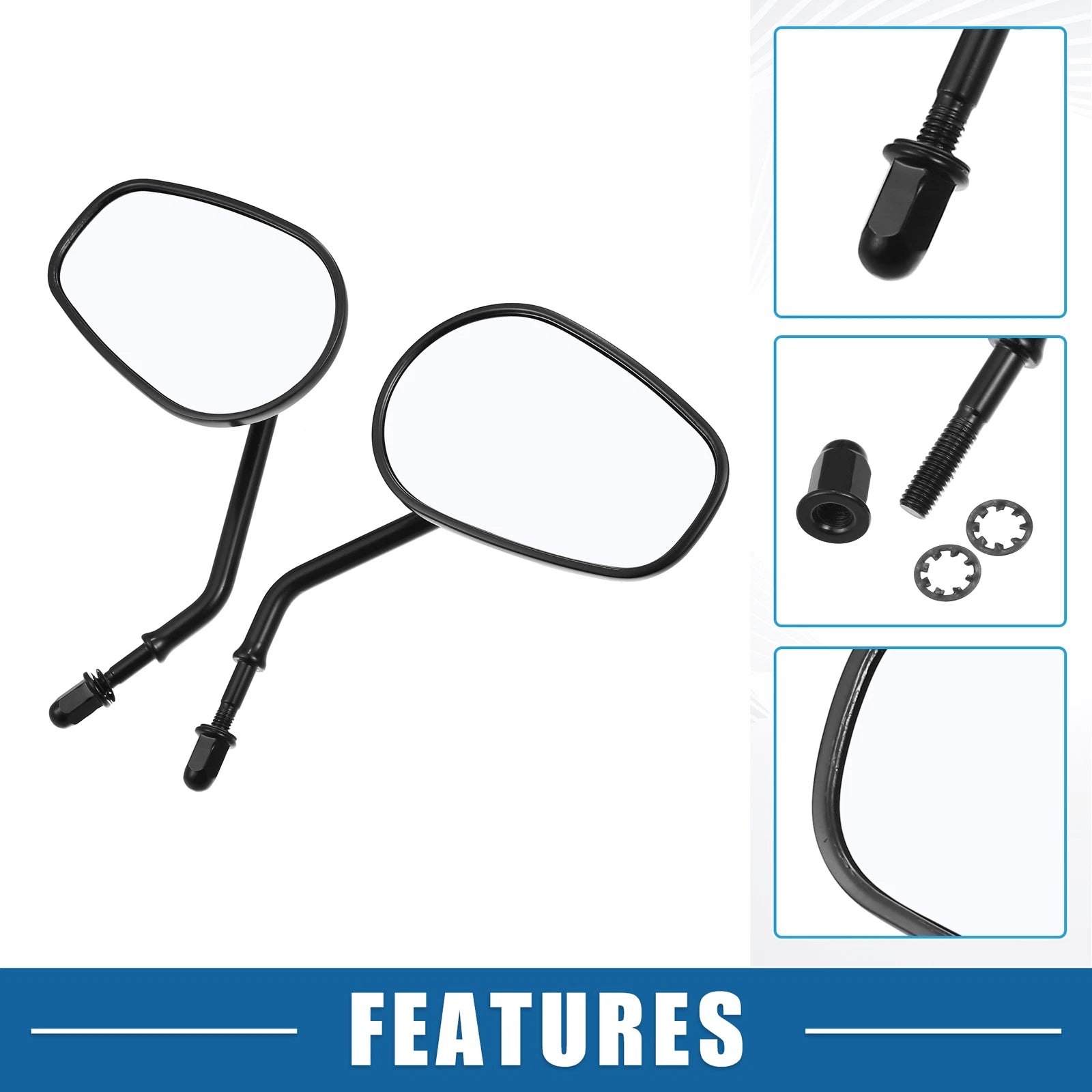 Left Right Rear View Mirrors for Harley Davidson Dyna Low Rider