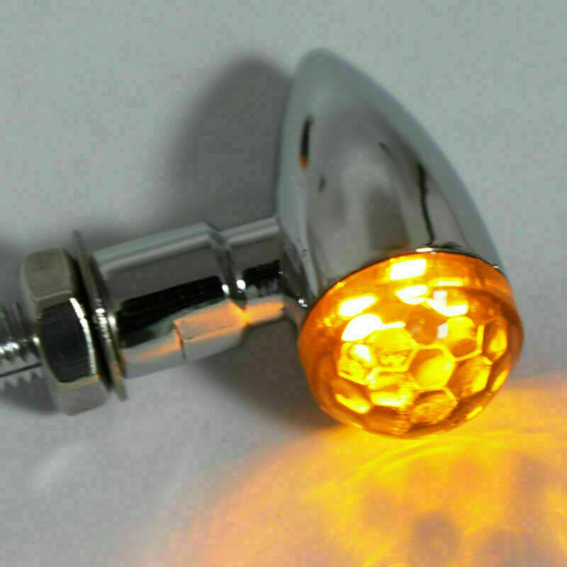 Chrome Mini Bullet Spherical Turn Signal Indicator Light for Universal (CR Len T9)