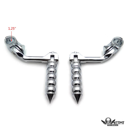 Chrome 5" Long Foot Pegs for Harley SuperLow 1200 (2011–2020)