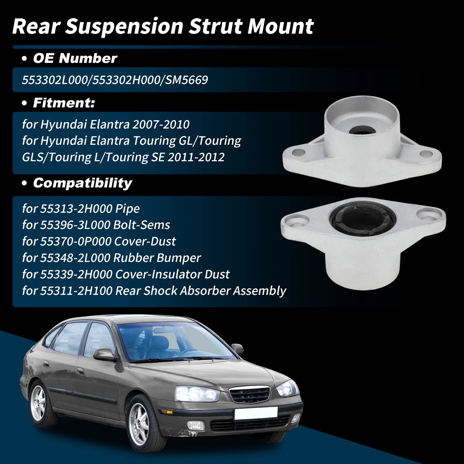 Rear Suspension Strut Mount Bearing Replacement for Hyundai Elantra (2007–2012)