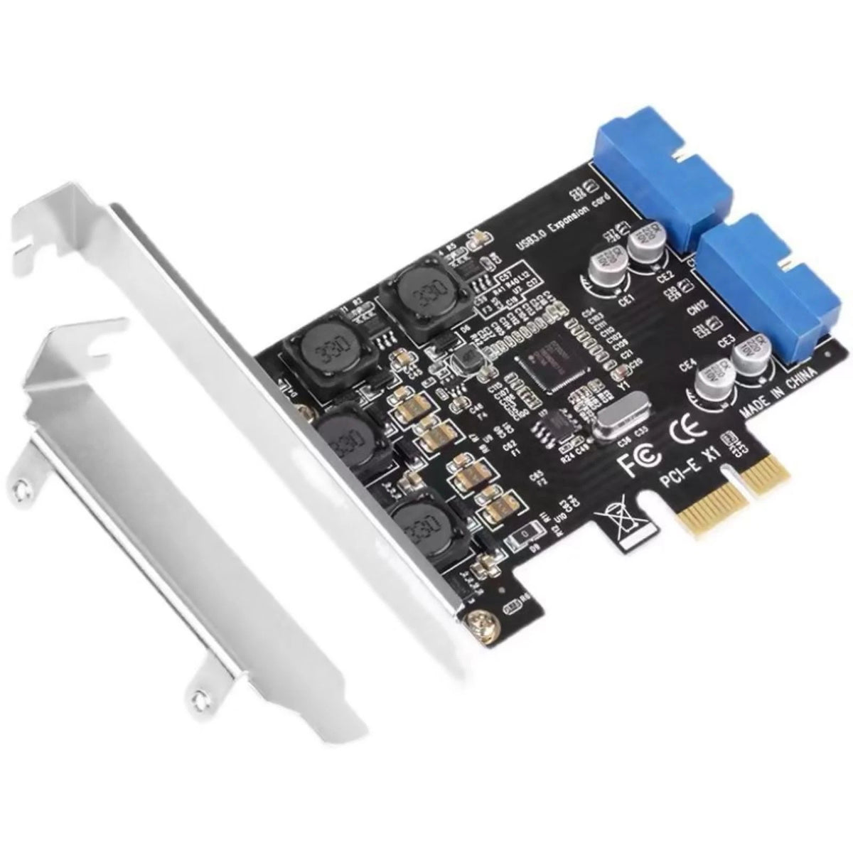2X USB 3.0 Expansion Adapter Connector for PCIE 19Pin Header (4 Port)