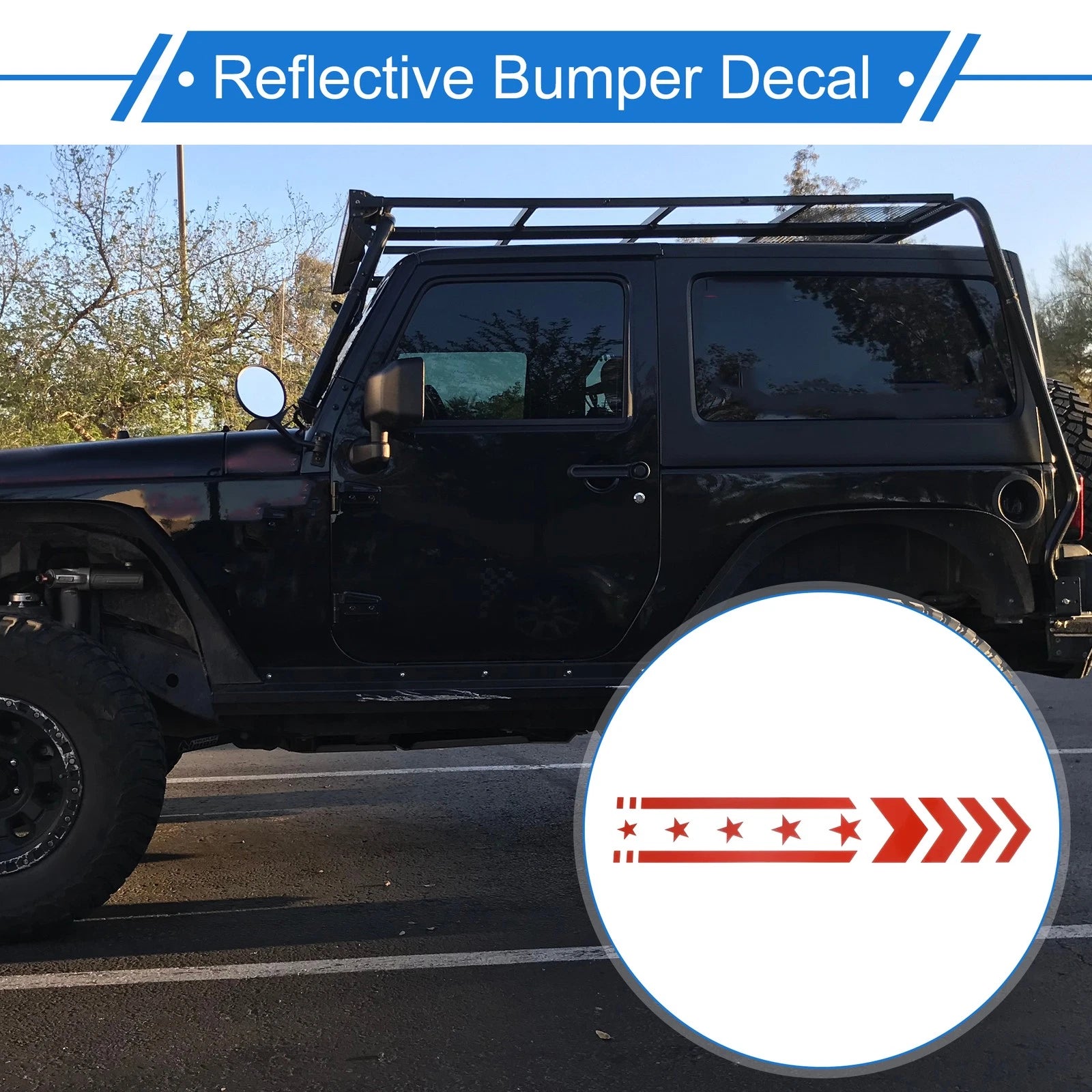 Reflective Bumper Decal Red Square Arrow for B (Personalized)