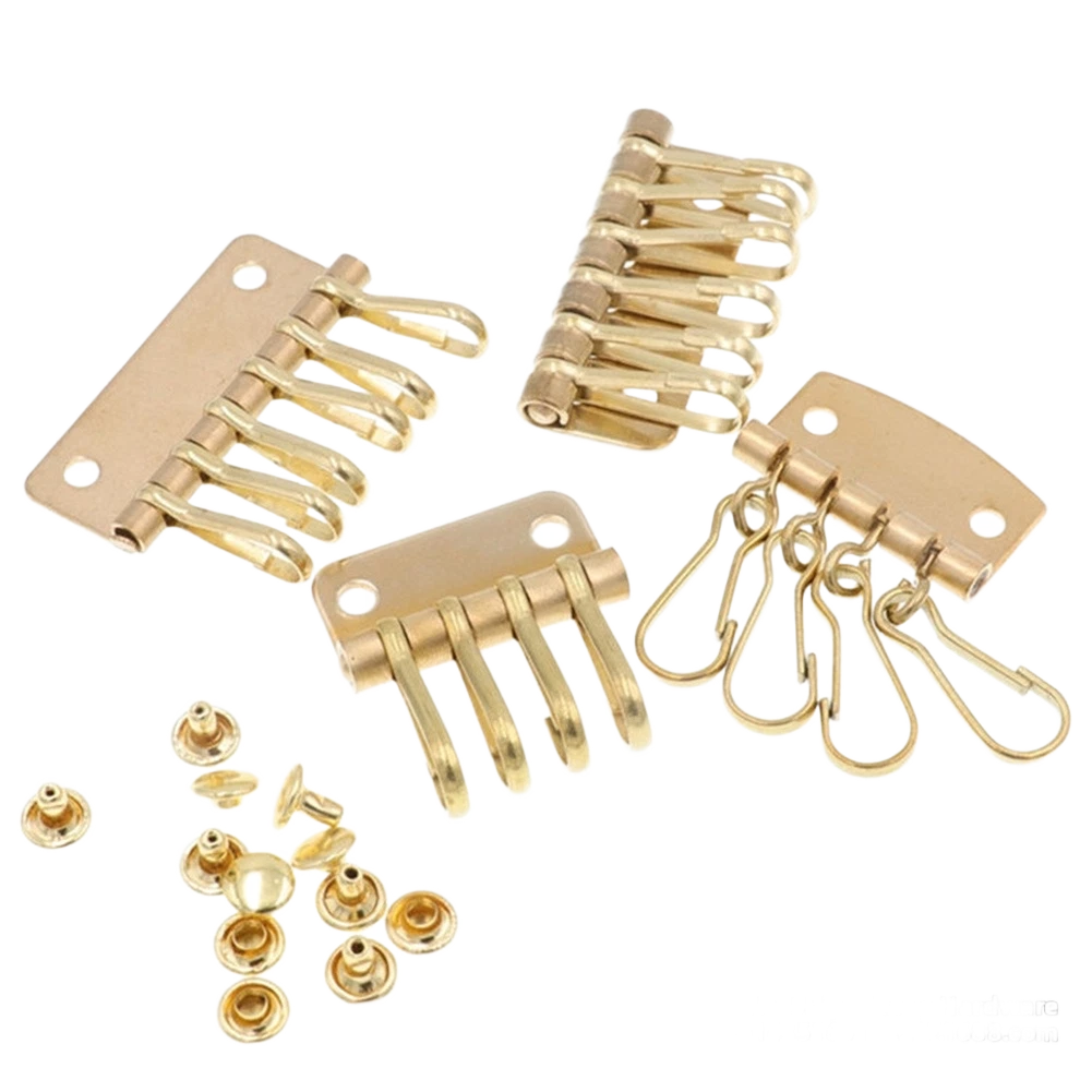 Multi Slot Key Holder for Leather Bag Personalization (Brass, Rivets)