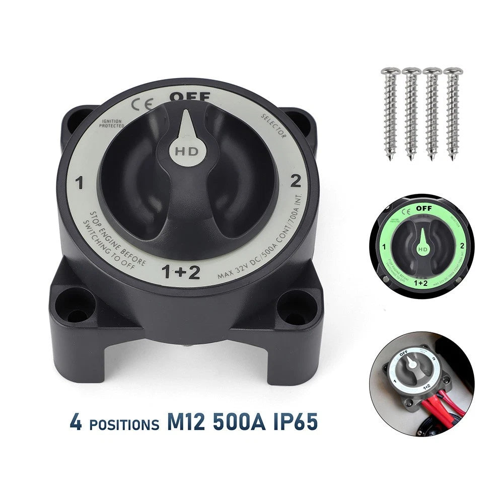 4 Position Switch for Marine Use (12-36V DC, 500A)
