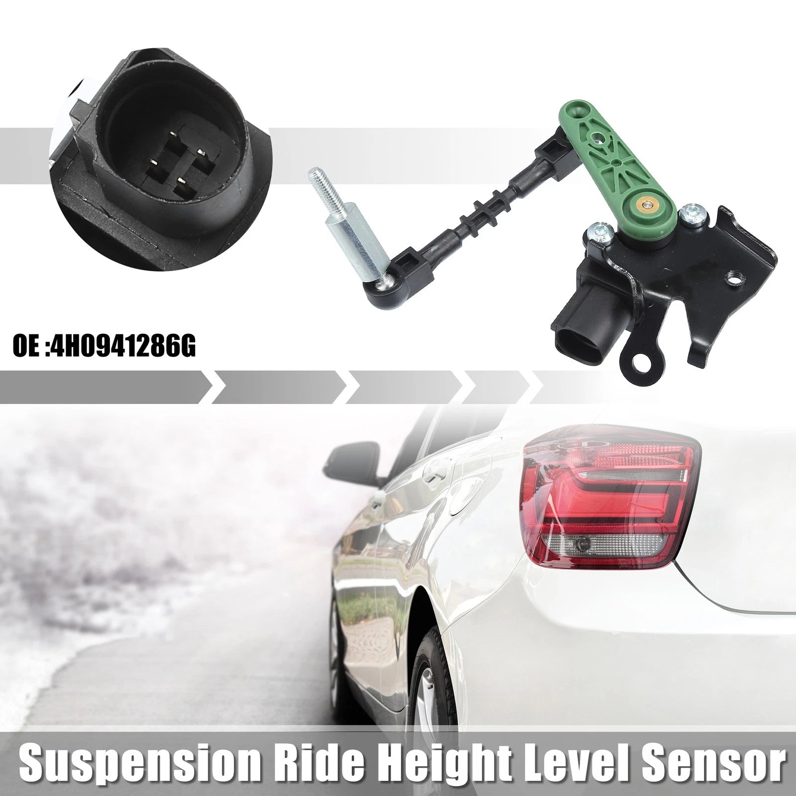 Front Right Height Level Sensor for Audi A6 (2012–2018) 4H0941286G Black