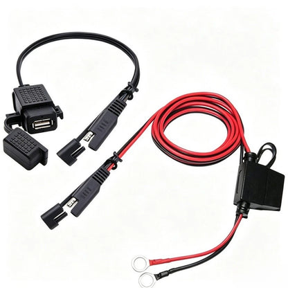 Waterproof SAE to USB Adapter for Motorcycles (1.3 Meter PVC Cable)