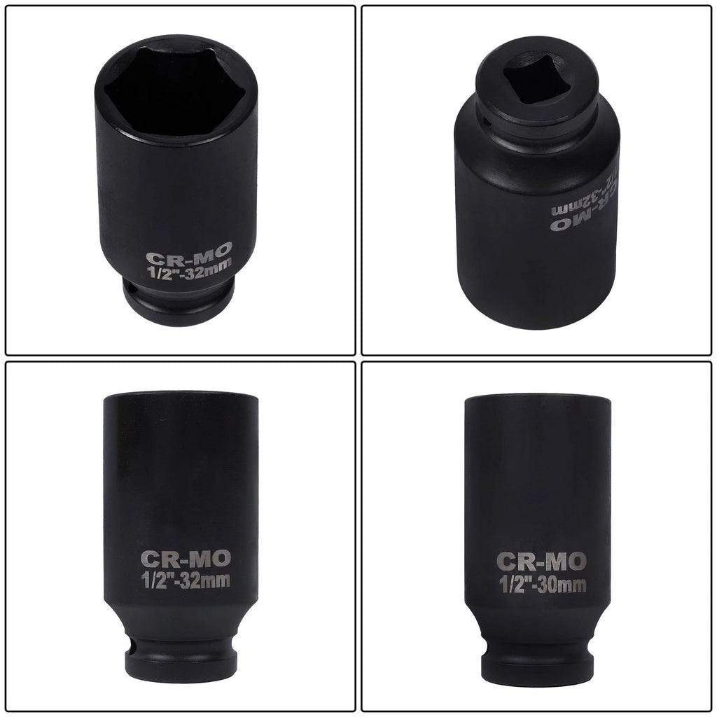 35pcs 1/2" Deep Impact Socket Set for Metric Tools (8-32mm) with Case
