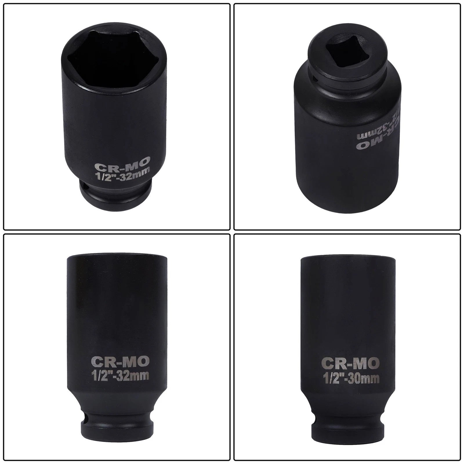 35pcs 1/2" Deep Impact Socket Set for Metric Tools (8-32mm) with Case