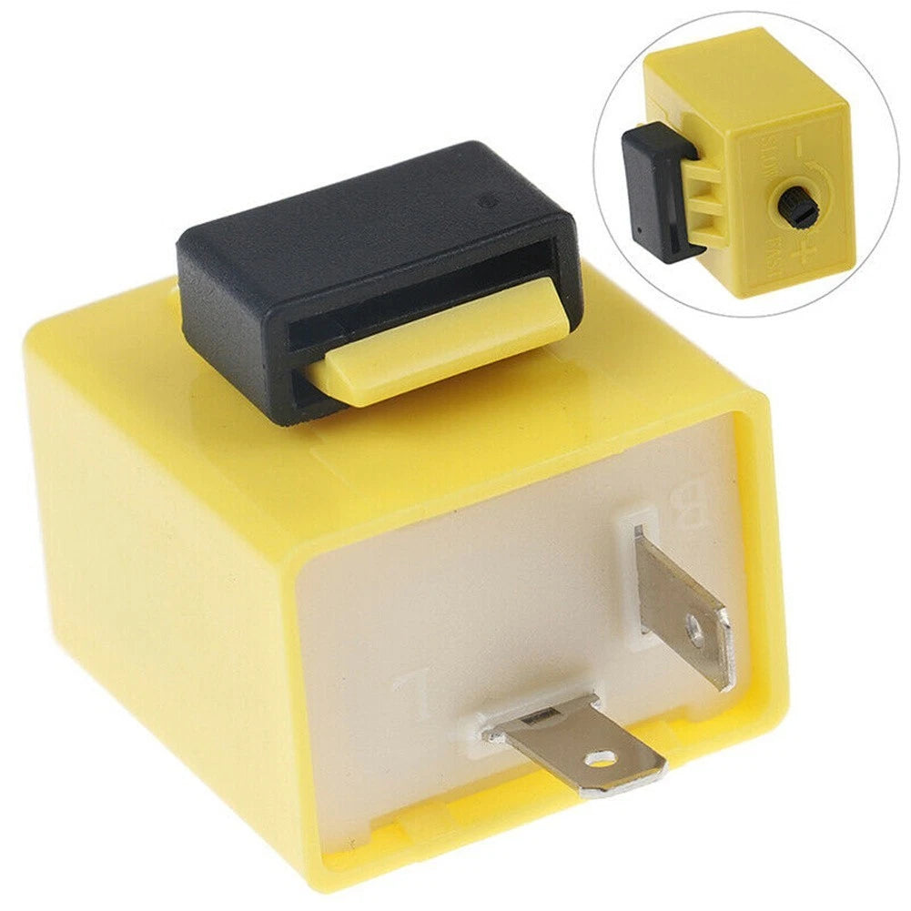 NEW 12V 2 Pin Adjustable Frequency LED Flasher Relay Turn-Signal Blinker Indica