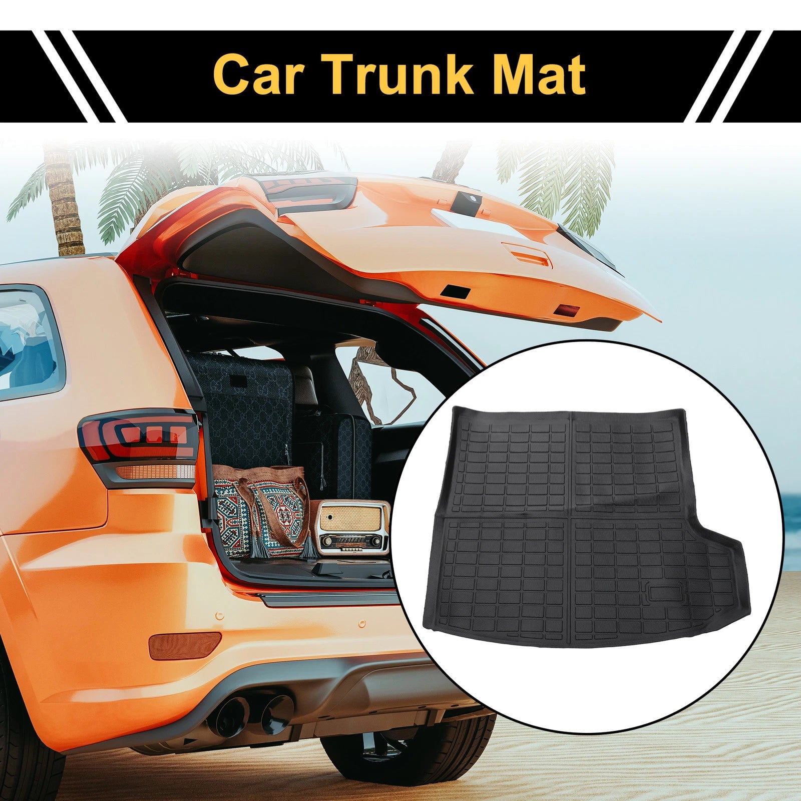 Cargo Liner Rear Trunk Mat for Acura RDX (2019–2024) TPE Checkered Pattern