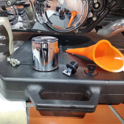 Low Profile Oil Drain Pan Spout for Harley Davidson Honda Yamaha Kawasaki