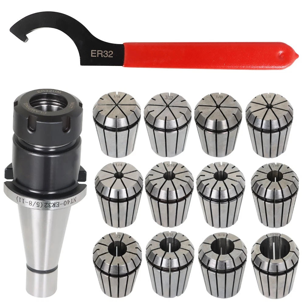 14-Piece ER-32 NMTB 40 Chuck Set for Precision Machining (N/A)