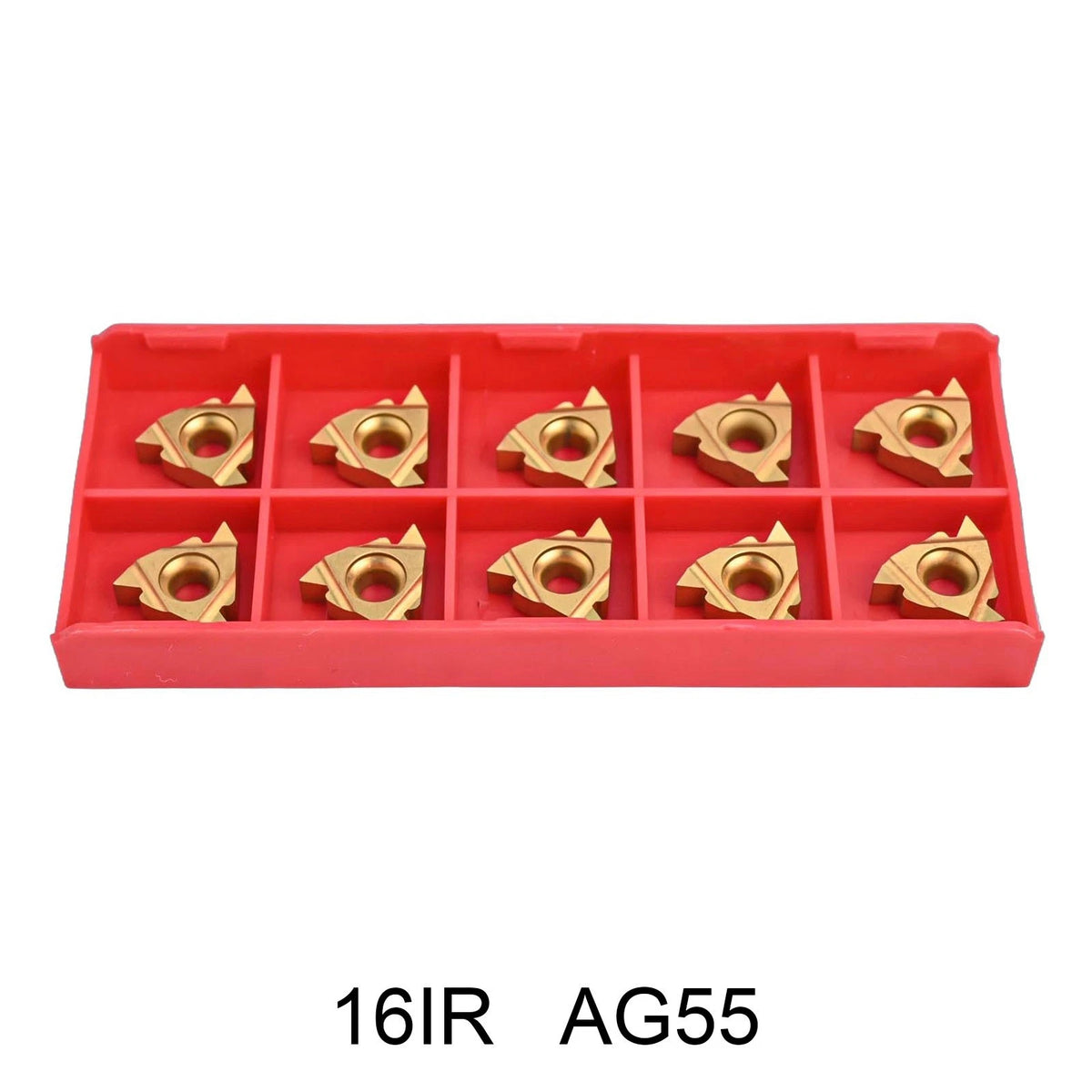 10X Carbide Inserts for CNC Lathe 16IR AG55 Left Thread Cutting Tool Set