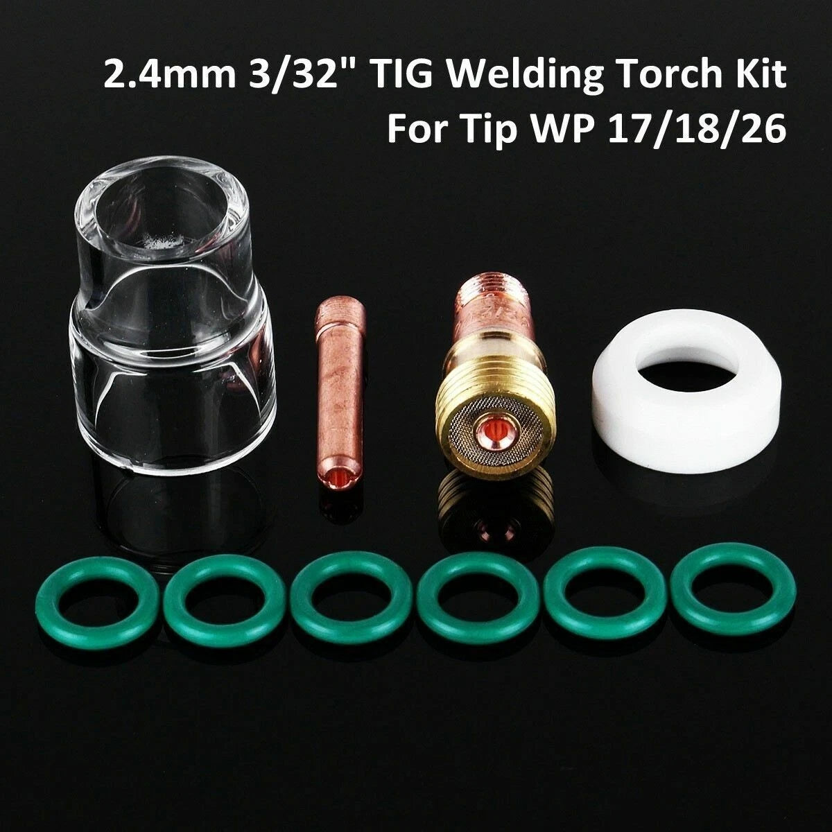 10PC Gas Lens #12 Cup for WP-17/18/26 Tig Welding Torch (2.4mm, 3/32)