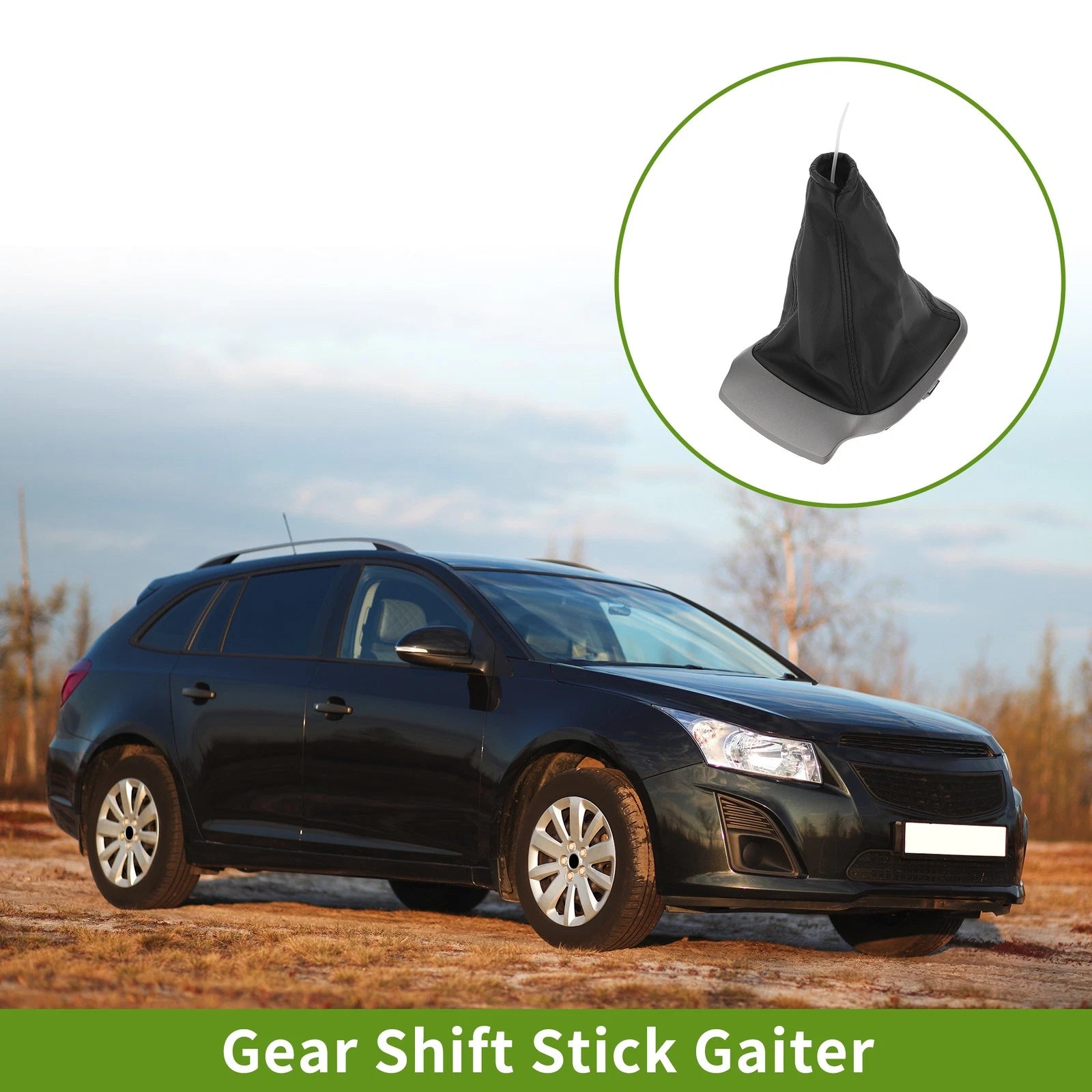 Gear Shift Gaiter Black Faux Leather Replacement for Chevrolet Sonic (2012–2020)