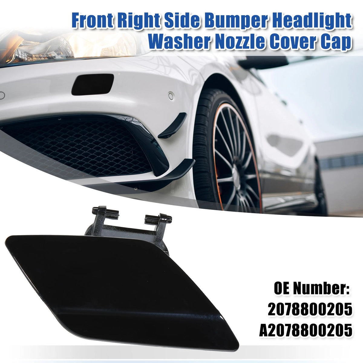 Front Right Bumper Washer Nozzle Cover Replacement for Mercedes-Benz E550 (2010–2016)