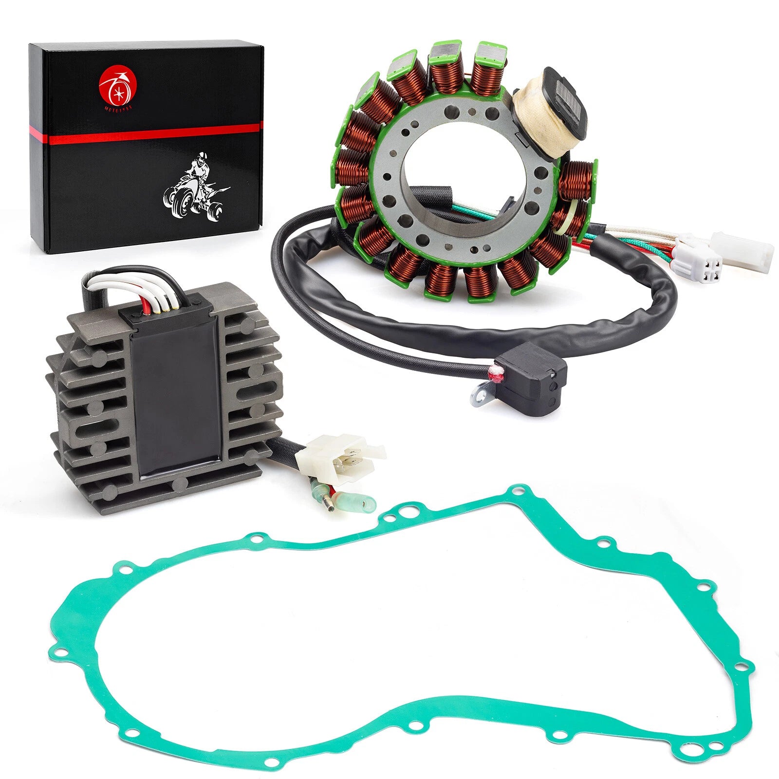Magneto Stator + Voltage Rectifier + Gasket for Yamaha Big Bear 350 (1999)