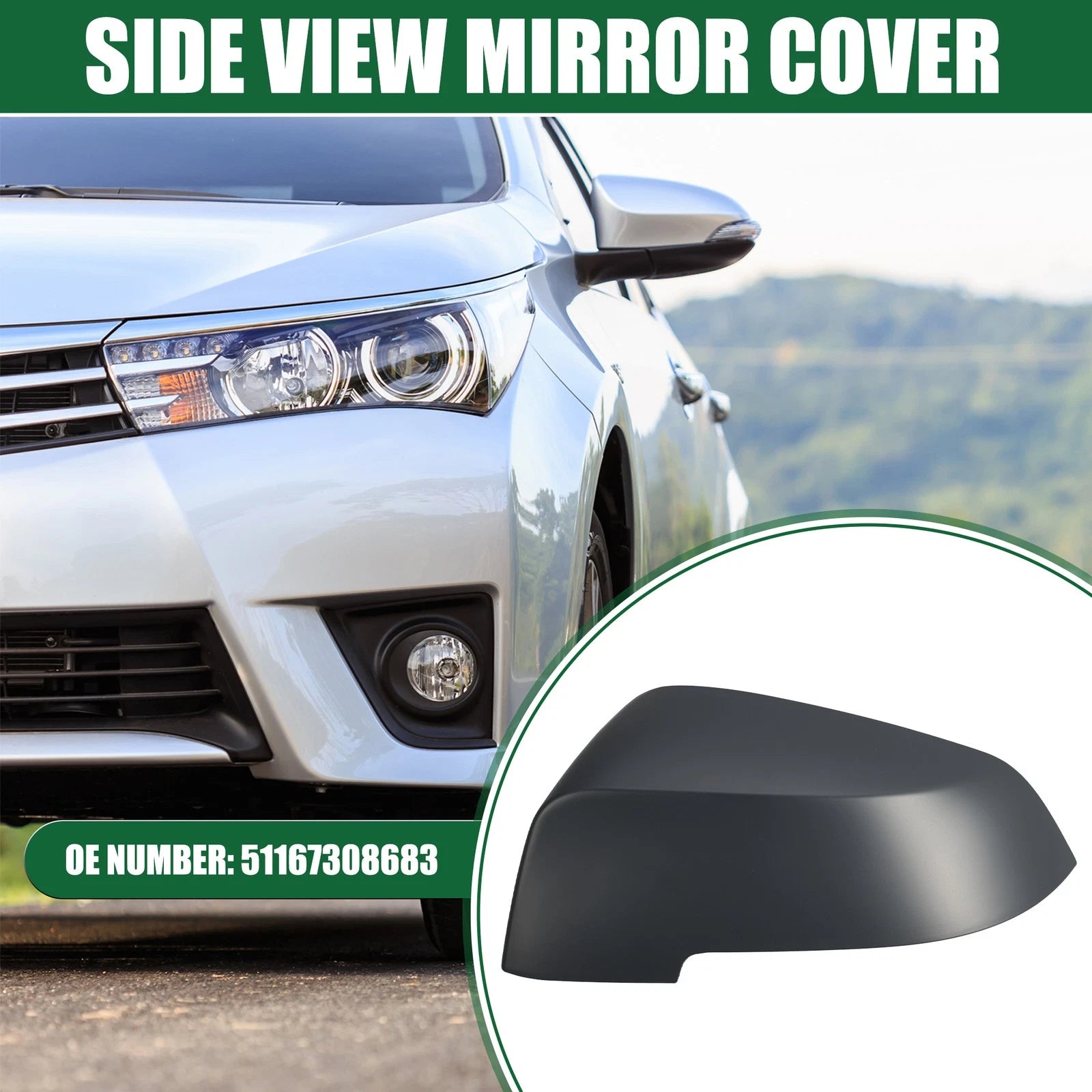 Driver Side Rearview Mirror Cap Replacement for BMW 528i (2011–2016)