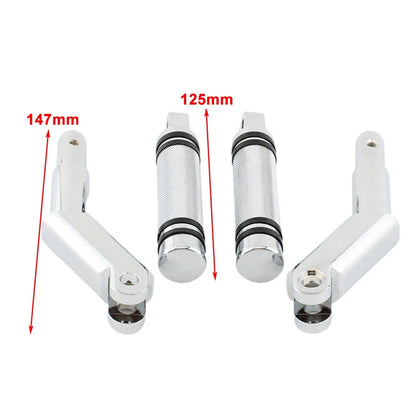 2X Chrome Footrest Pedal Bracket Set for Harley V-Rod Muscle (2002–2017)