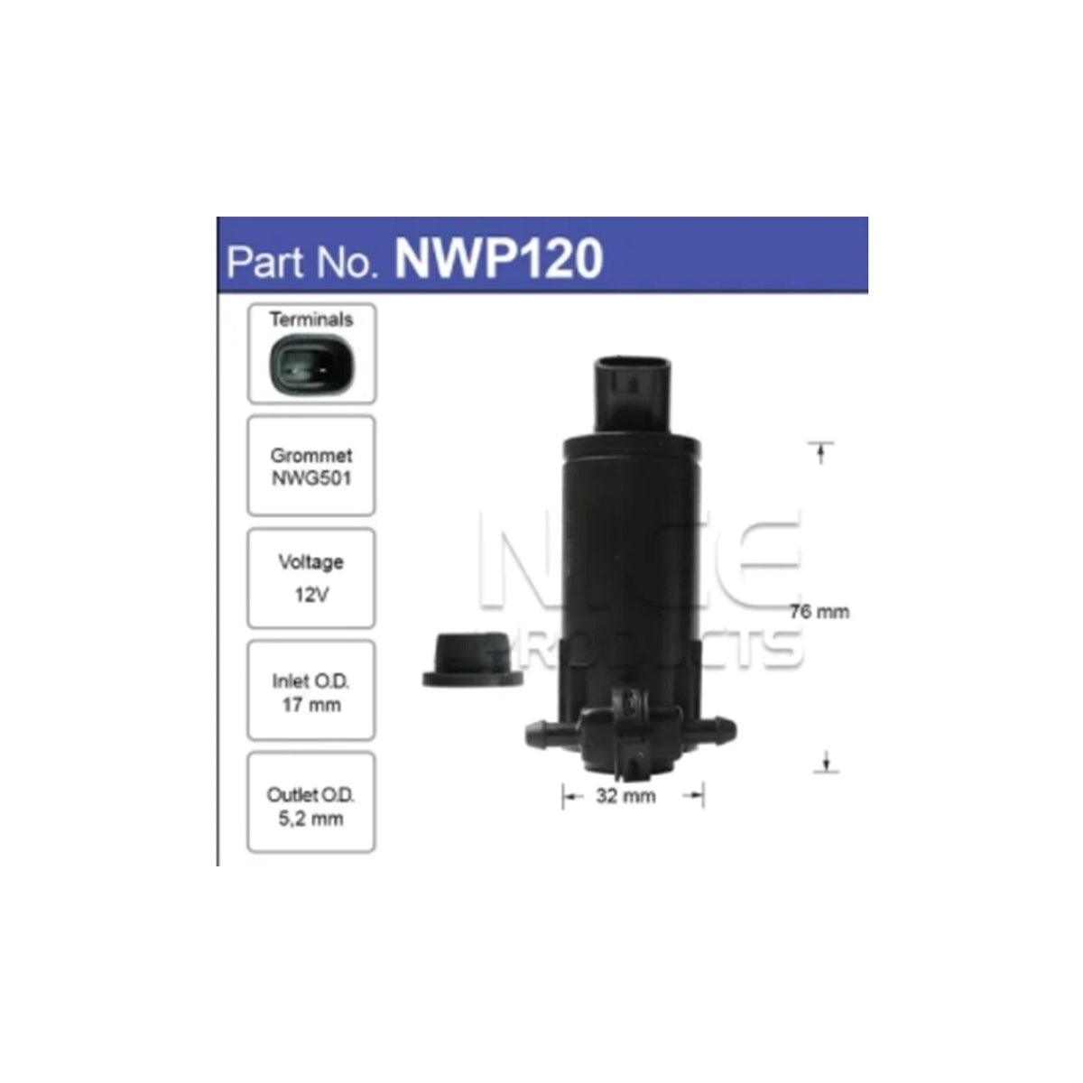 Windscreen Washer Pump for Toyota Prius Hybrid ZVW50R (2015–2019)