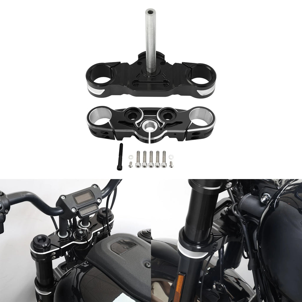 Front Fork Upper & Lower Triple Tree Clamps for Harley Low Rider ST (2022–2025)