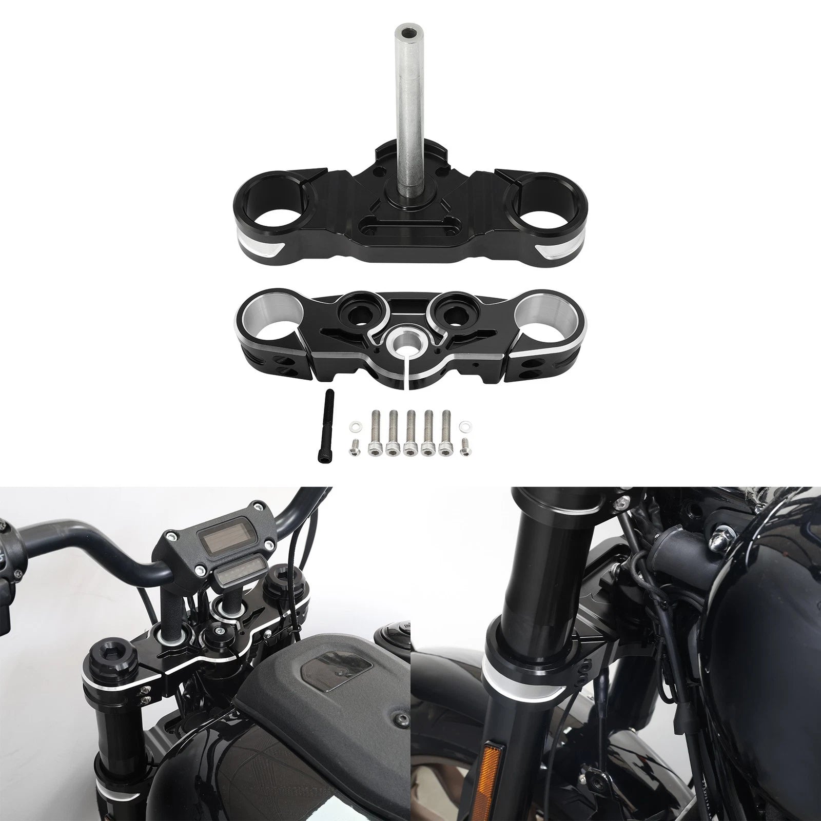 Front Fork Upper & Lower Triple Tree Clamps for Harley Low Rider ST (2022–2025)